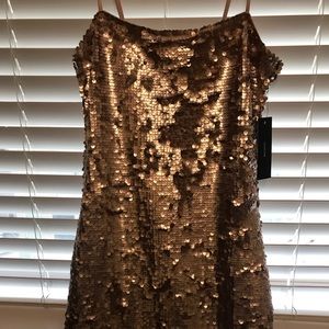 Sequin mini dress with spaghetti straps